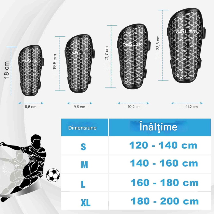 Aparatori de fotbal copii sau adulti, protectii pentru tibii, curele reglabile, marimea L [6]