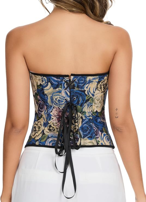 Corset Damă Overbust, cu Balene și Șiret Reglabil, Stil Vintage Renaissance, 2XL [4]