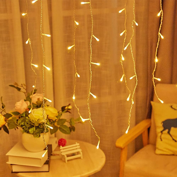 Cortină de lumini cu 400 LED-uri 10m Alb Cald, cu 8 moduri iluminat, IP44 [2]