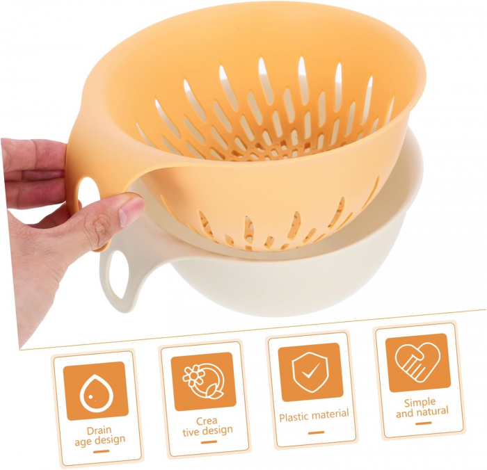 Bol 22 cm cu strecuratoare detasabila pentru spalat fructe si legume [2]