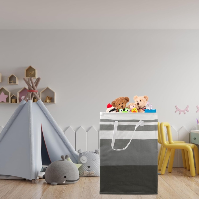 Cosuri de rufe 2x75 L pliabile, negru cu gri, 60 x 40 x 30 cm [5]