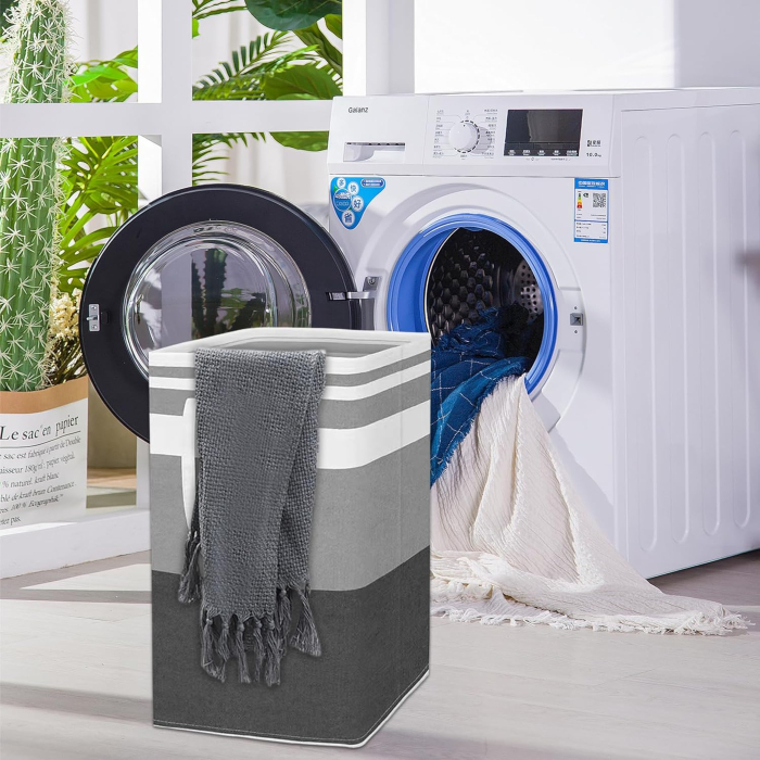 Cosuri de rufe 2x75 L pliabile, negru cu gri, 60 x 40 x 30 cm [7]