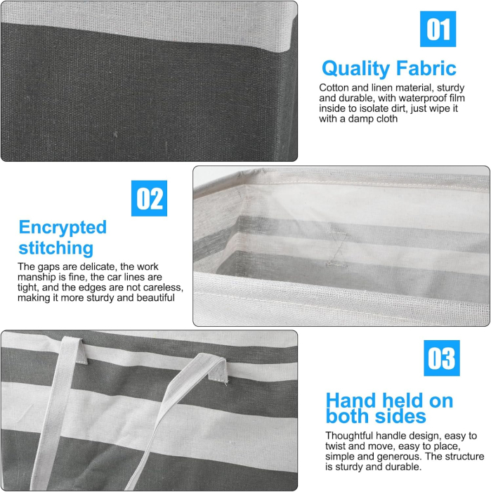 Cosuri de rufe 2x75 L pliabile, negru cu gri, 60 x 40 x 30 cm [3]