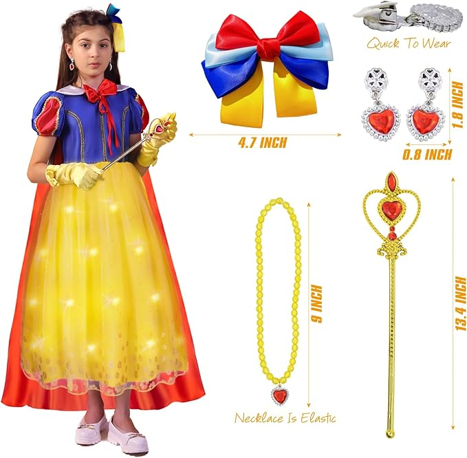 Costum carnaval cu leduri printesa Cenusareasa 4-6 ANI [2]