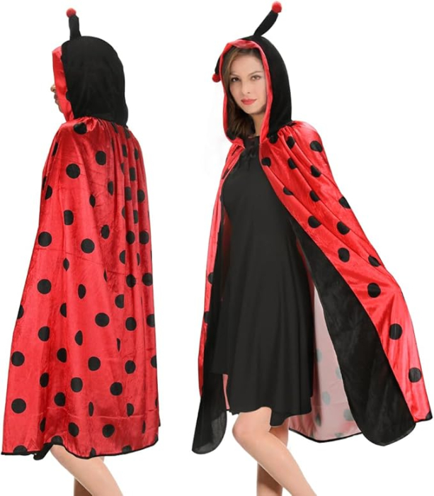 Costum carnaval pentru fete sau femei, tip pelerina, buburuza 70 cm [4]