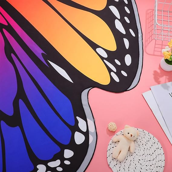 Costum carnaval pentru fete sau femei, tip pelerina, aripi multicolore de fluture [7]