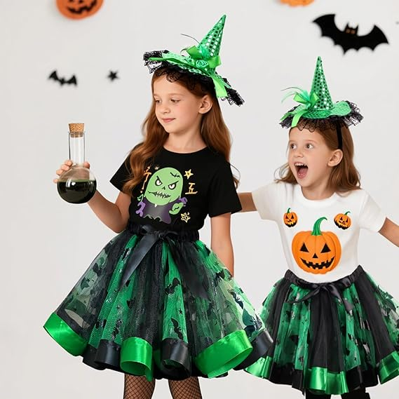 Costum de vrajitoare verde pentru copii 4-9 ani [7]