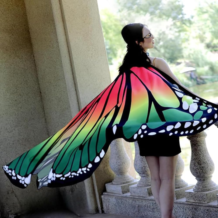 Costum carnaval pentru fete sau femei, tip pelerina, aripi de fluture [6]
