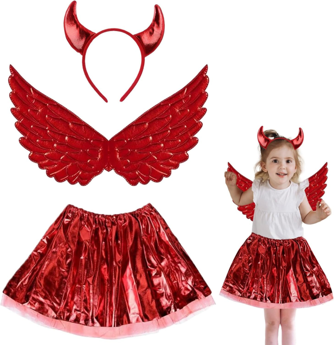 Costum carnaval pentru fetite, diavolita rosie, 3-8 ani [1]