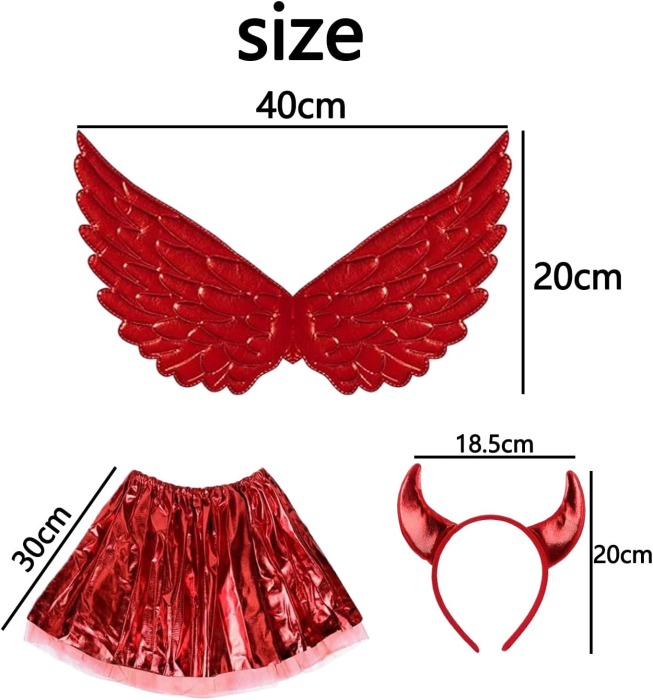 Costum carnaval pentru fetite, diavolita rosie, 3-8 ani [2]