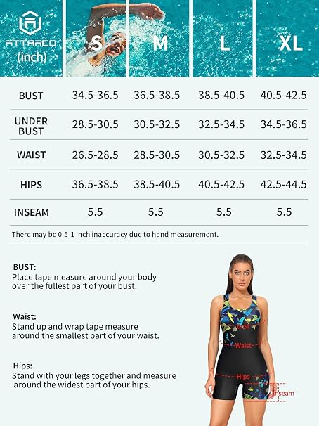 Costum de Baie Damă Întreg Sport, Racerback, Boyshorts, Cupe Căptușite, Uscare Rapidă, M [5]