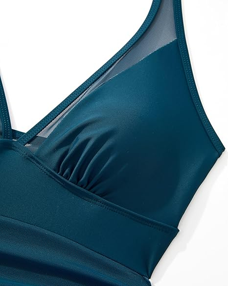 Costum de baie dintr-o bucata pentru femei, albastru 2XL [6]