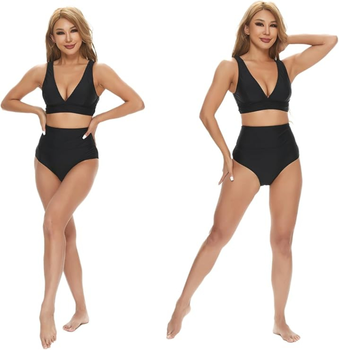 Costum de baie negru din 2 bucati pentru femei, negru XS [6]