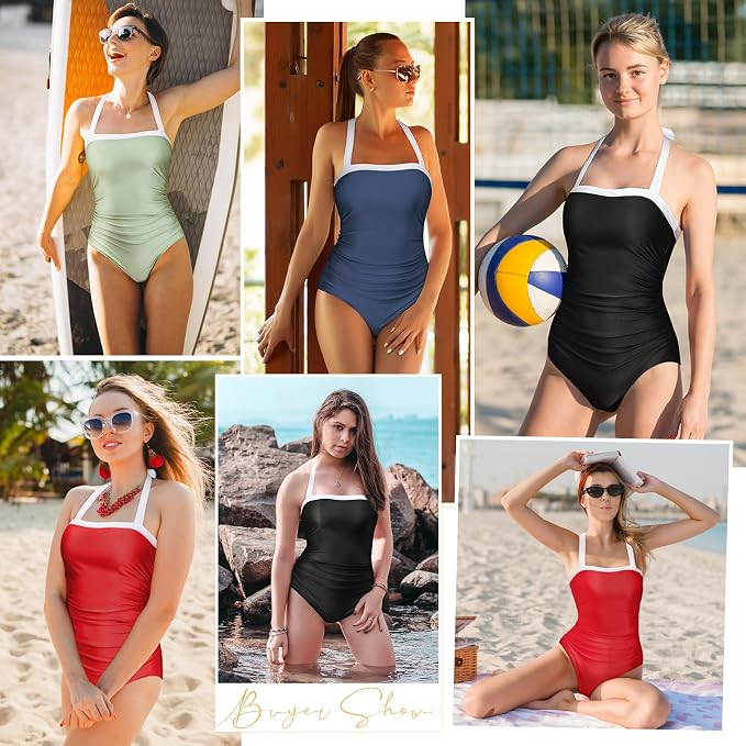 Costum de baie dintr-o bucata pentru femei, albastru S [7]