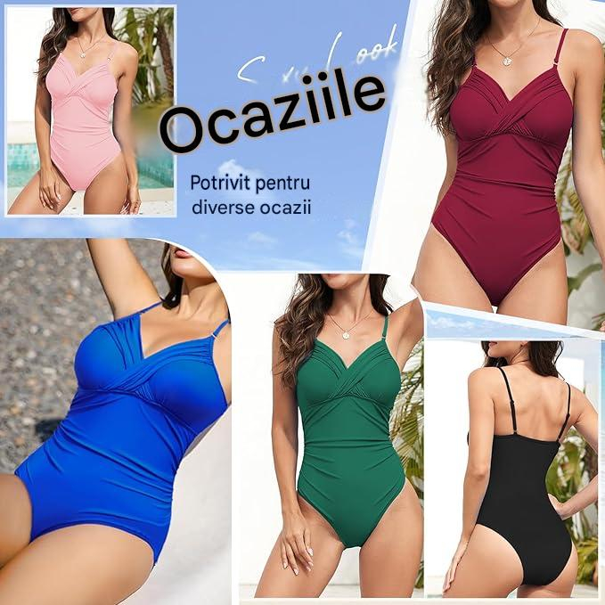 Costum de baie dintr-o bucata pentru femei, negru S [3]