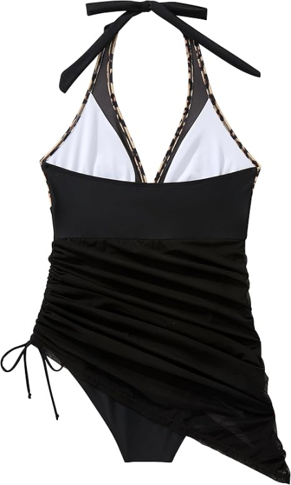 Costum de baie dintr-o bucata pentru femei, negru/crem M [6]