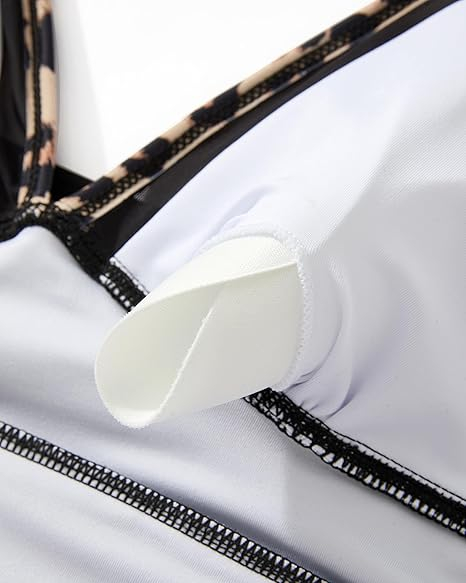 Costum de baie dintr-o bucata pentru femei, negru/crem M [7]