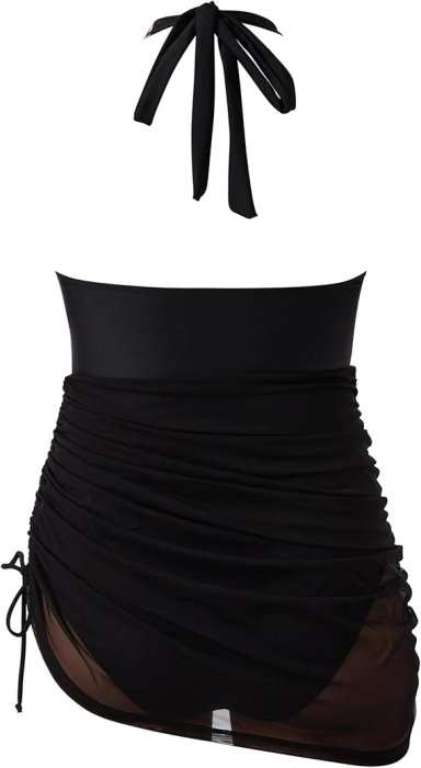 Costum de baie dintr-o bucata pentru femei, negru/crem M [3]
