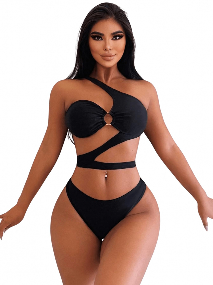 Costum de baie femei din 2 piese negru marimea XL [1]
