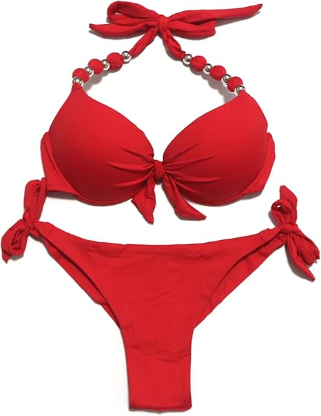 Costum de baie femei din 2 piese ajustabile rosu M [1]
