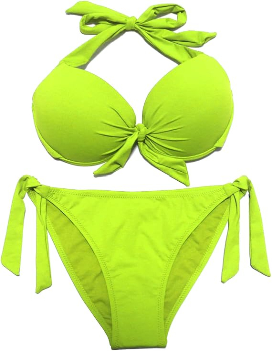 Costum de baie femei din 2 piese ajustabile galben XL [3]