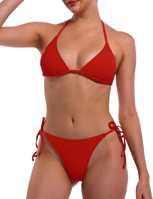 Costum de baie femei din 2 piese rosu XS [2]