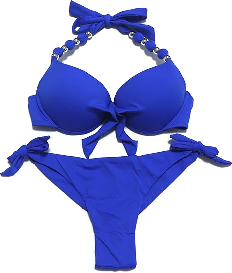 Costum de baie femei din 2 piese ajustabile albastru M [1]