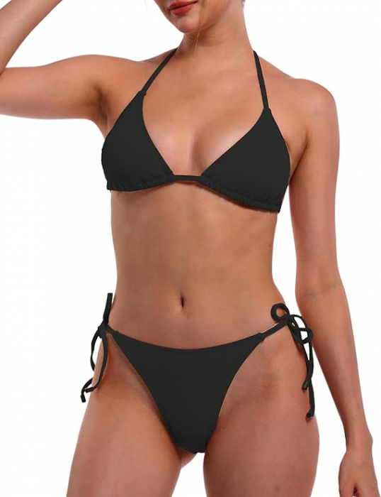 Costum de baie femei din 2 piese negru L [2]