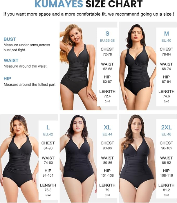 Costum de baie femei dintr-o bucata, cu control al abdomenului,  Negru S [6]