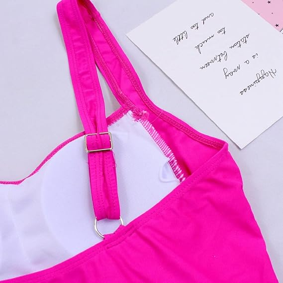 Costum de baie femei dintr-o bucata, cu control al abdomenului,  Roz 2XL [4]