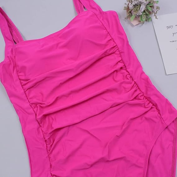 Costum de baie femei dintr-o bucata, cu control al abdomenului,  Roz S [6]