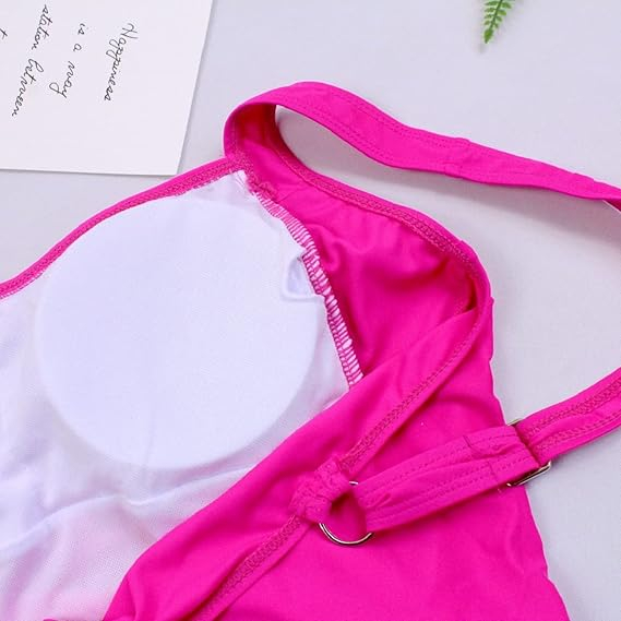 Costum de baie femei dintr-o bucata, cu control al abdomenului,  Roz 2XL [3]