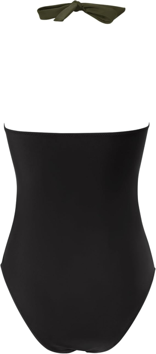 Costum de baie femei dintr-o bucata, cu decolteu în V, Verde/negru XL [5]