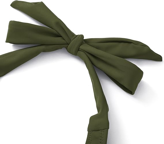 Costum de baie femei dintr-o bucata, cu decolteu în V, Verde/negru XL [6]