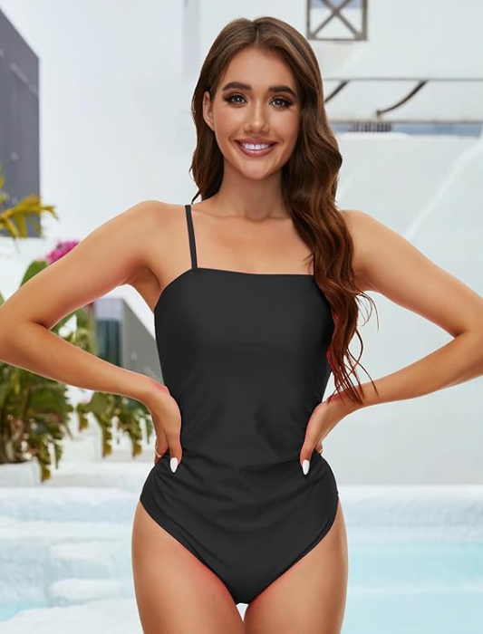 Costum de baie dintr-o bucata pentru femei, negru L [2]