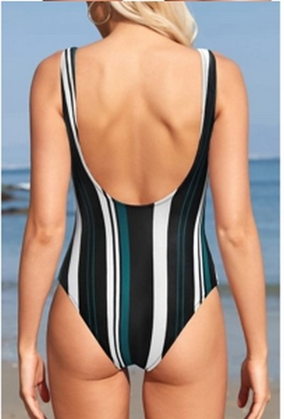 Costum de baie femei dintr-o bucata, Dungi L [2]