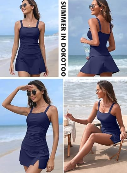 Costum de baie femei din 2 bucati, Albastru XL [3]