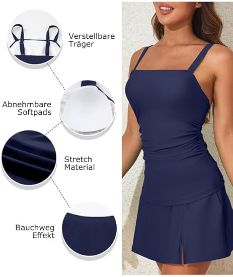 Costum de baie femei din 2 bucati, Albastru XL [5]