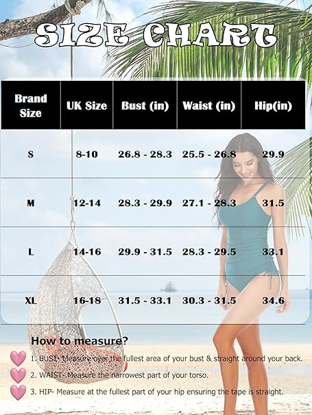 Costum de baie pentru femei, control al abdomenului, verde,  M [7]