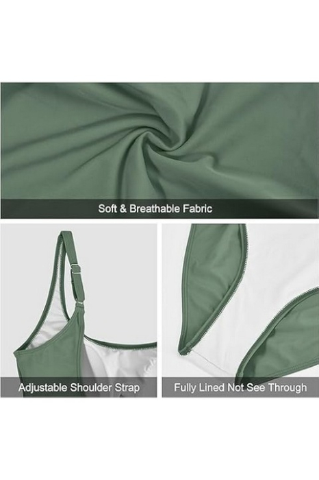 Costum de baie pentru femei, control al abdomenului, verde,  L [3]