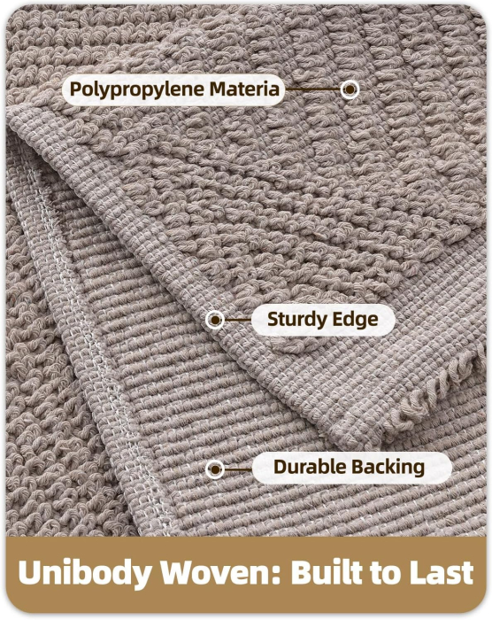 Covoraș aspru de intrare, anti-alunecare, herringbone – Taupe 60x90cm [4]