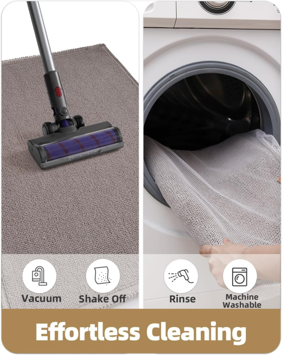 Covoraș aspru de intrare, anti-alunecare, herringbone – Taupe 60x80cm [7]