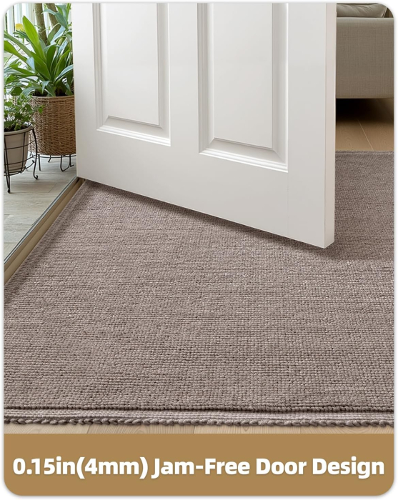 Covoraș aspru de intrare, anti-alunecare, herringbone – Taupe 60x80cm [2]