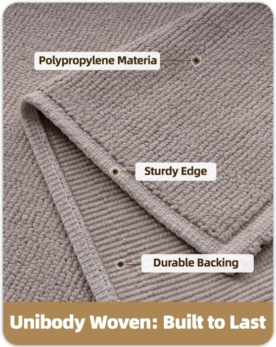 Covoraș aspru de intrare, anti-alunecare, herringbone – Taupe 60x80cm [3]