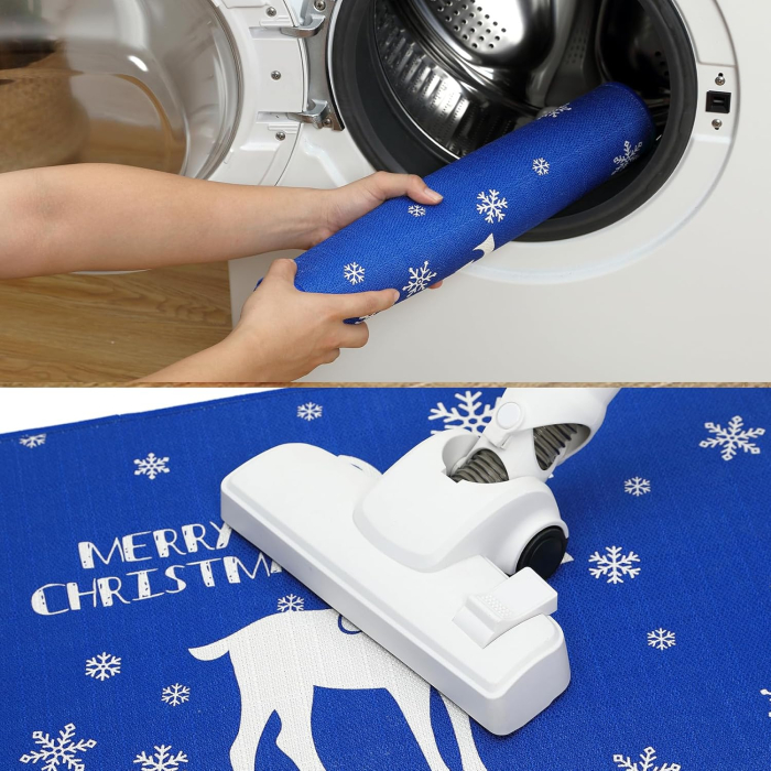 Covor de intrare de Crăciun decorativ antiderapant – Albastru 50 x 80 cm [6]