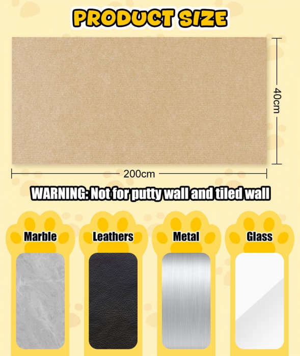 Covoras autoadeziv pentru zgârieturi pisici 200cm x 40cm [2]