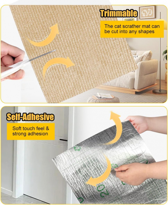 Covoras autoadeziv pentru zgârieturi pisici 200cm x 40cm [3]