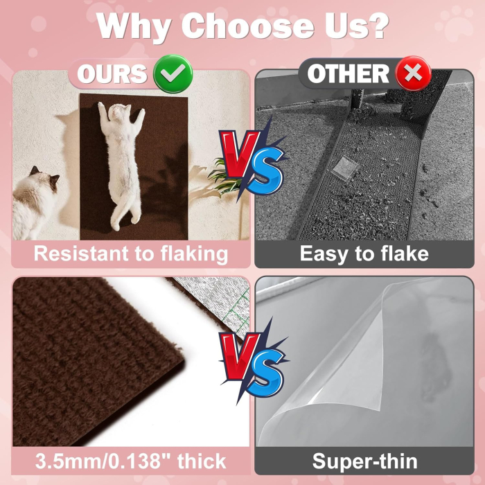 Covoras autoadeziv pentru zgârieturi pisici 60x40 cm, maro [2]