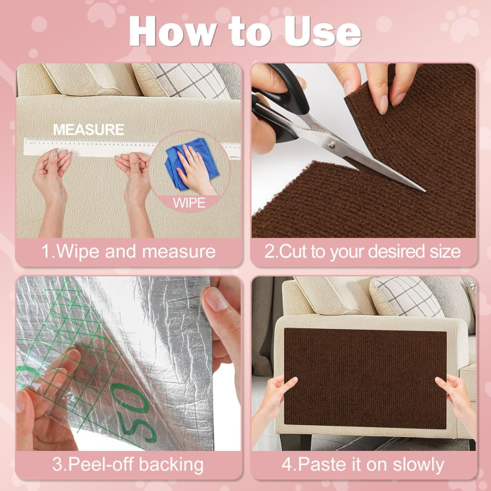 Covoras autoadeziv pentru zgârieturi pisici 60x40 cm, maro [8]