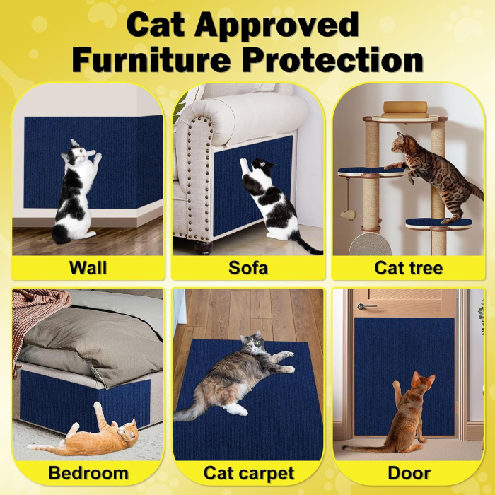 Covoras autoadeziv pentru zgârieturi pisici 60cm x 40cm, ALBASTRU [5]